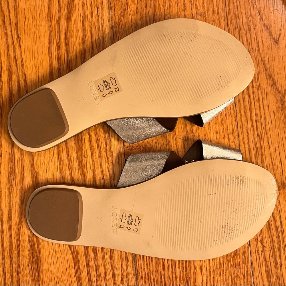 J Crew Slides, Silver View 2